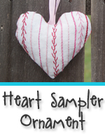 Tutorial: Linen Heart Embroidery Sampler Ornament