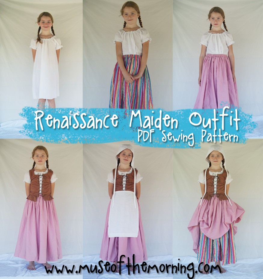 Renaissance Maiden outfit PDF pattern from Muse of the Morning