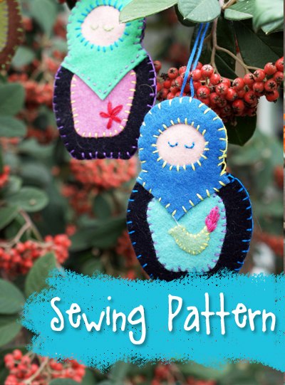 Matryoshka Russian Nesting Dolls Ornament Sewing Pattern from Muse of the Morning