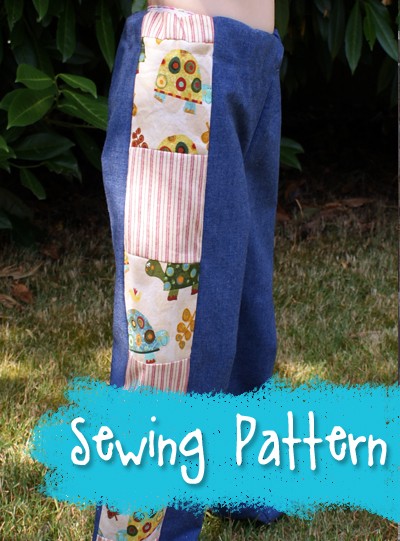 The Almost One Size Truly Scrumptious Pants Pattern from Muse of the Morning- pattern for patchy hippie pants, bloomers, pajama pants and more!