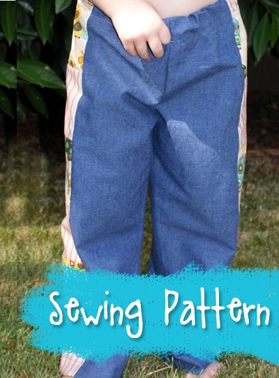 The Almost One Size Truly Scrumptious Pants Pattern from Muse of the Morning- pattern for patchy hippie pants, bloomers, pajama pants and more!