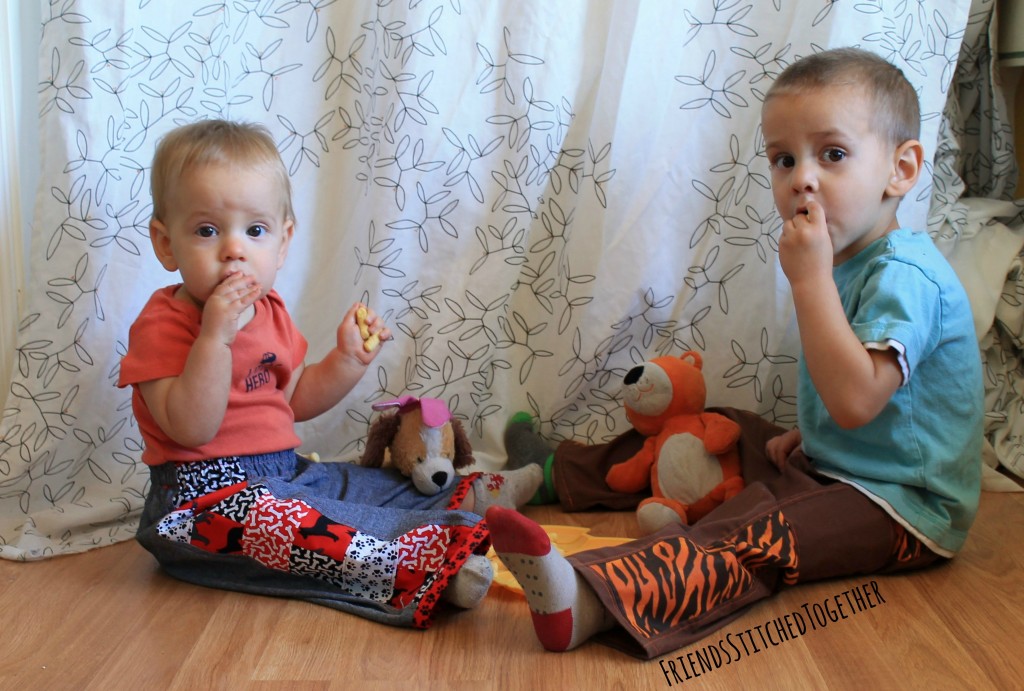 The Almost One Size Truly Scrumptious Pant pattern as sewn by Friends Stitched Together
