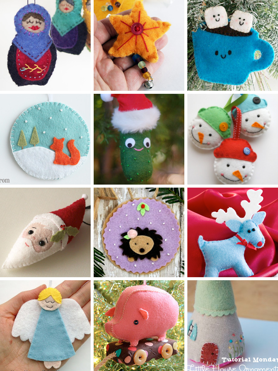 Weekend Inspiration: Felt Ornaments you can make with wool felt!