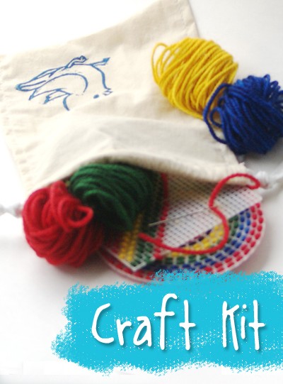 Hand Dyed Wool Yarn and Plastic Canvas Learn To Stitch Kit from Muse of the Morning