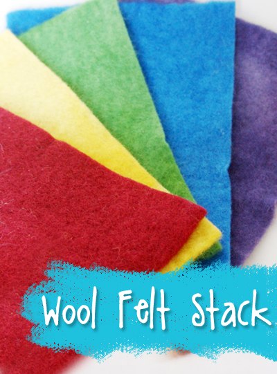 Saturated Primaries Hand Dyed Wool Felt Stack from Muse of the Morning