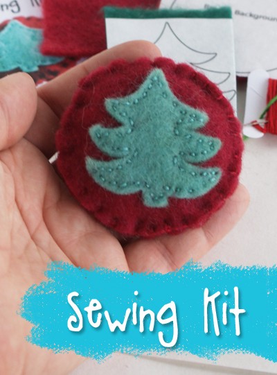 Fir Tree Stuffed Brooch Sewing Kit from Muse of the Morning