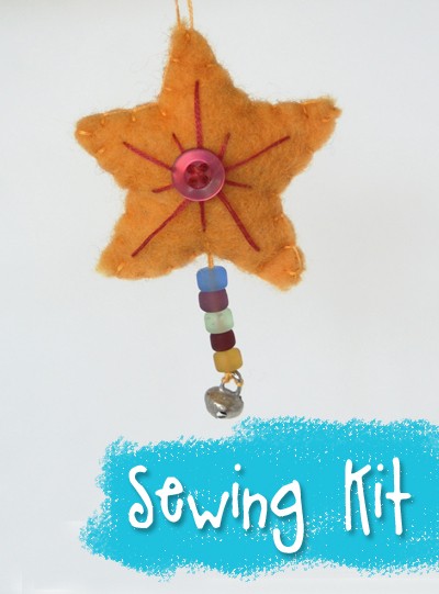 Hand Dyed Wool Felt Star Ornament Sewing Kit