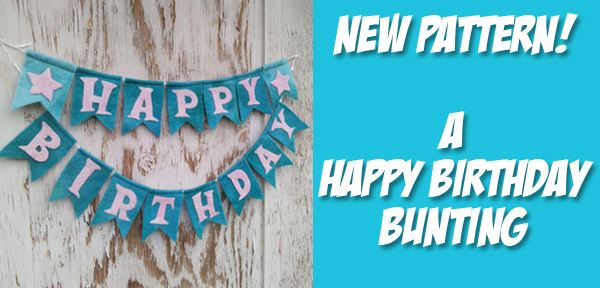 Happy Birthday Bunting - A pattern from Muse of the Morning - with instructions for needle felting, hand sewing and machine sewing