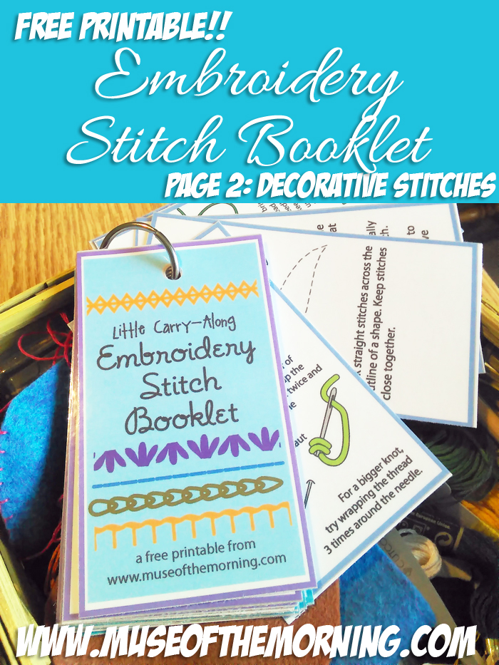 Free Printable Embroidery Stitch Binder Ring Booklet from Muse of the Morning