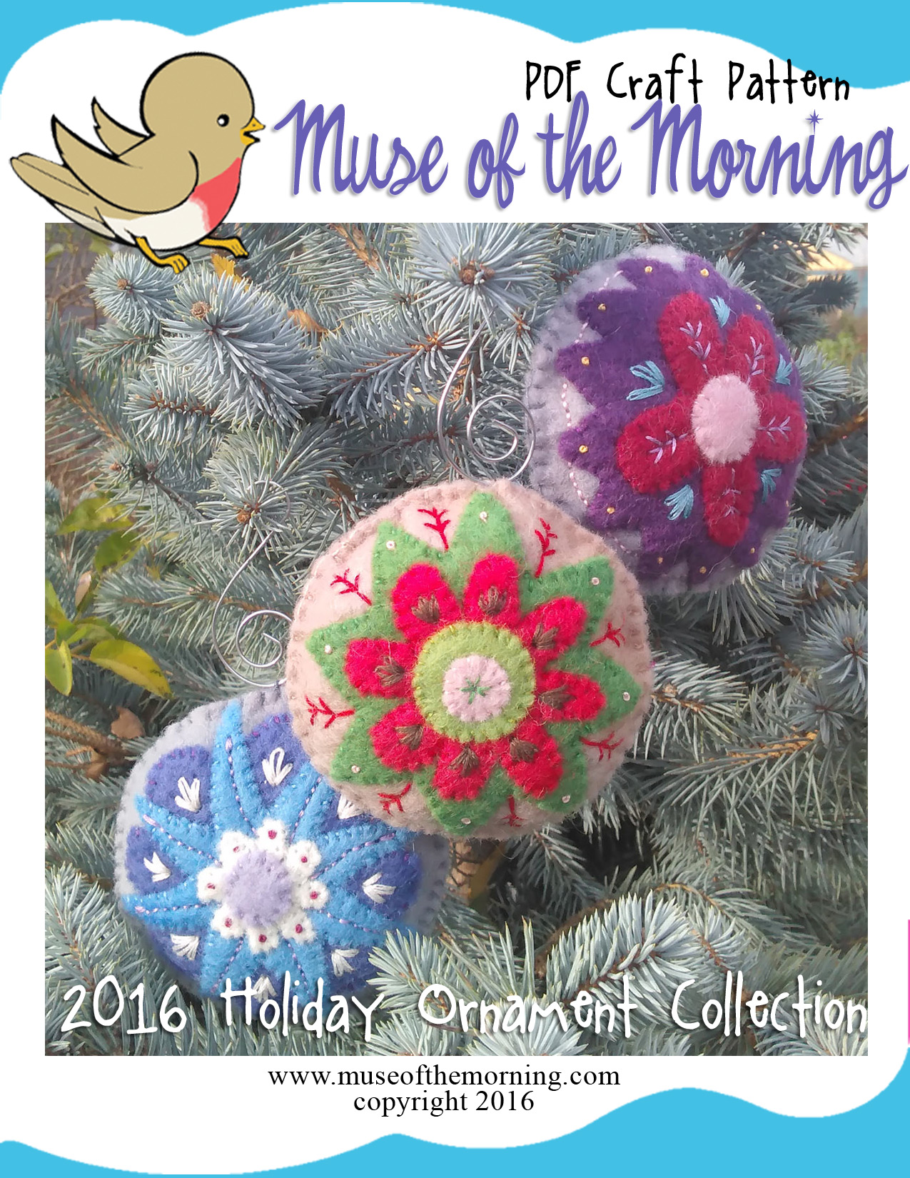2016 Holiday Ornament Collection - a hand sewing pattern from Muse of the Morning