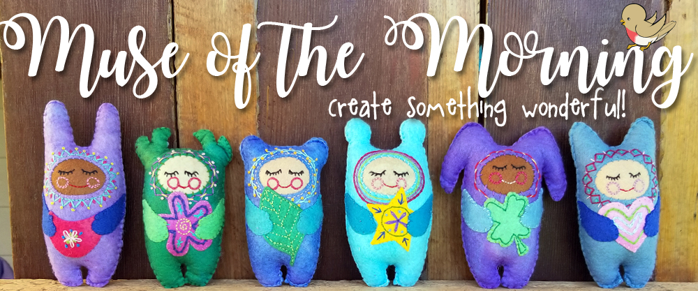 Header for Muse of the Morning: a row of 6 sweet little SnugzDollz with the words Muse of the Morning on the top