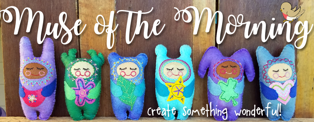 Header for Muse of the Morning: a row of 6 sweet little SnugzDollz with the words Muse of the Morning on the top