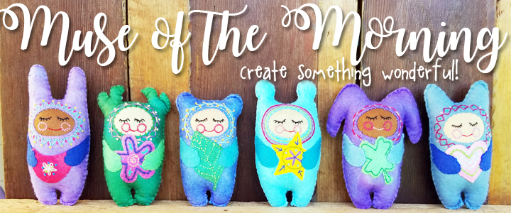 Header for Muse of the Morning: a row of 6 sweet little SnugzDollz with the words Muse of the Morning on the top