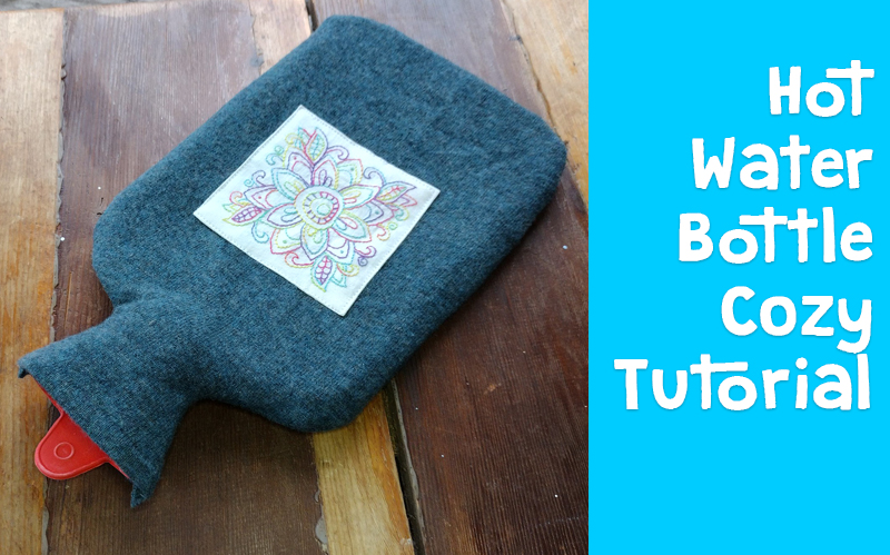 Use an upcycled wool sweater to create a hot water bottle cozy - a tutorial from Muse of the Morning