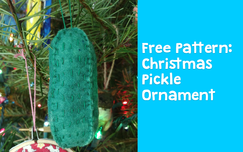 Christmas Pickle Ornament - a free hand sewing pattern from Muse of the Morning