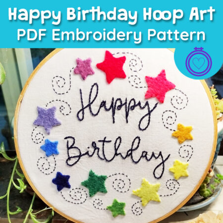 Happy Birthday Hoop Art - a pattern from Muse of the Morning