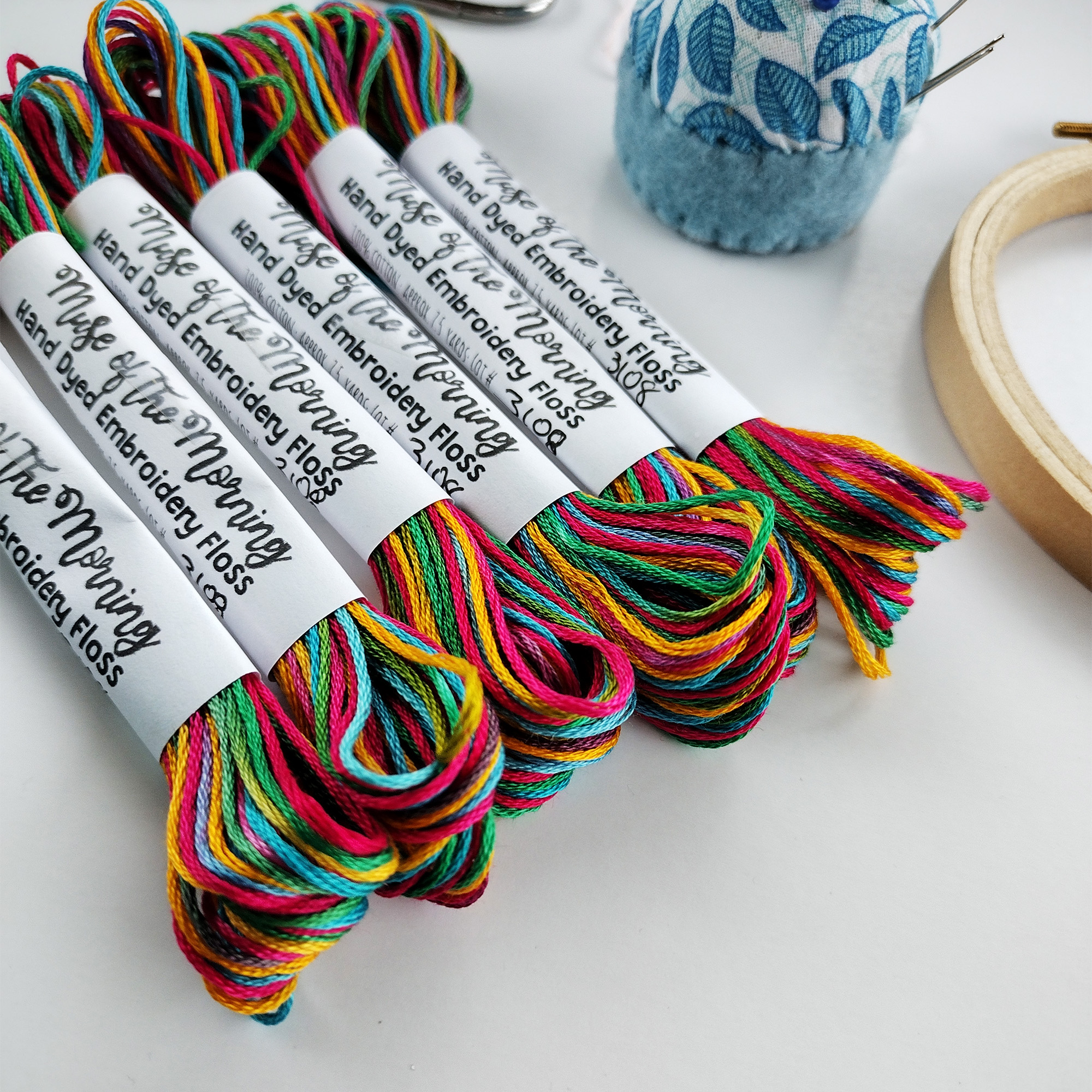 Rainbow Variegated Embroidery Floss – Muse of the Morning – Hand Dyed Embroidery  Floss & Fabric + PDF Embroidery Patterns