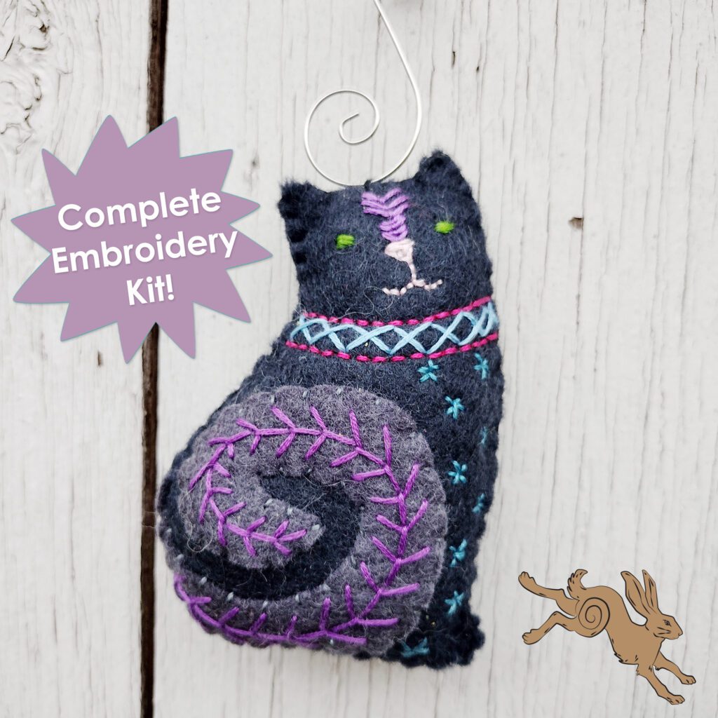 Black Cat Ornament Sewing Kit – Muse of the Morning – Hand Dyed Embroidery  Floss & Fabric + PDF Embroidery Patterns