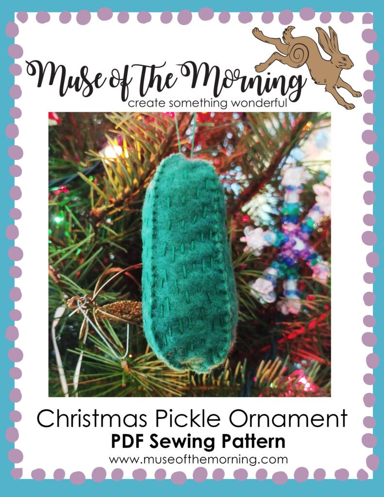 Christmas Pickle Ornament - a hand sewing pattern from Muse of the Morning