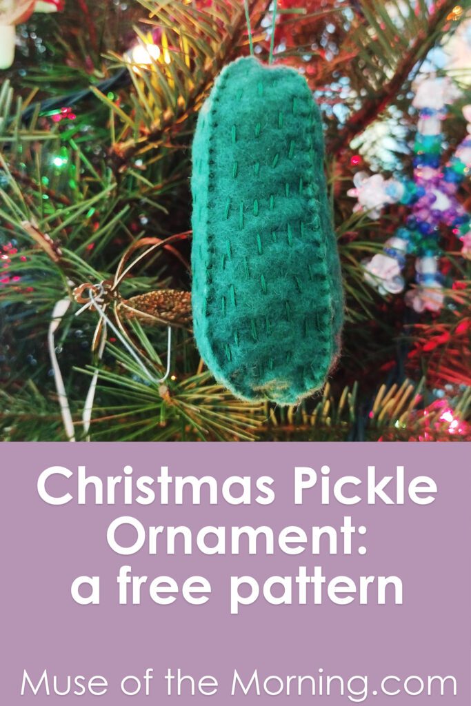 Christmas Pickle Ornament - a hand sewing pattern from Muse of the Morning