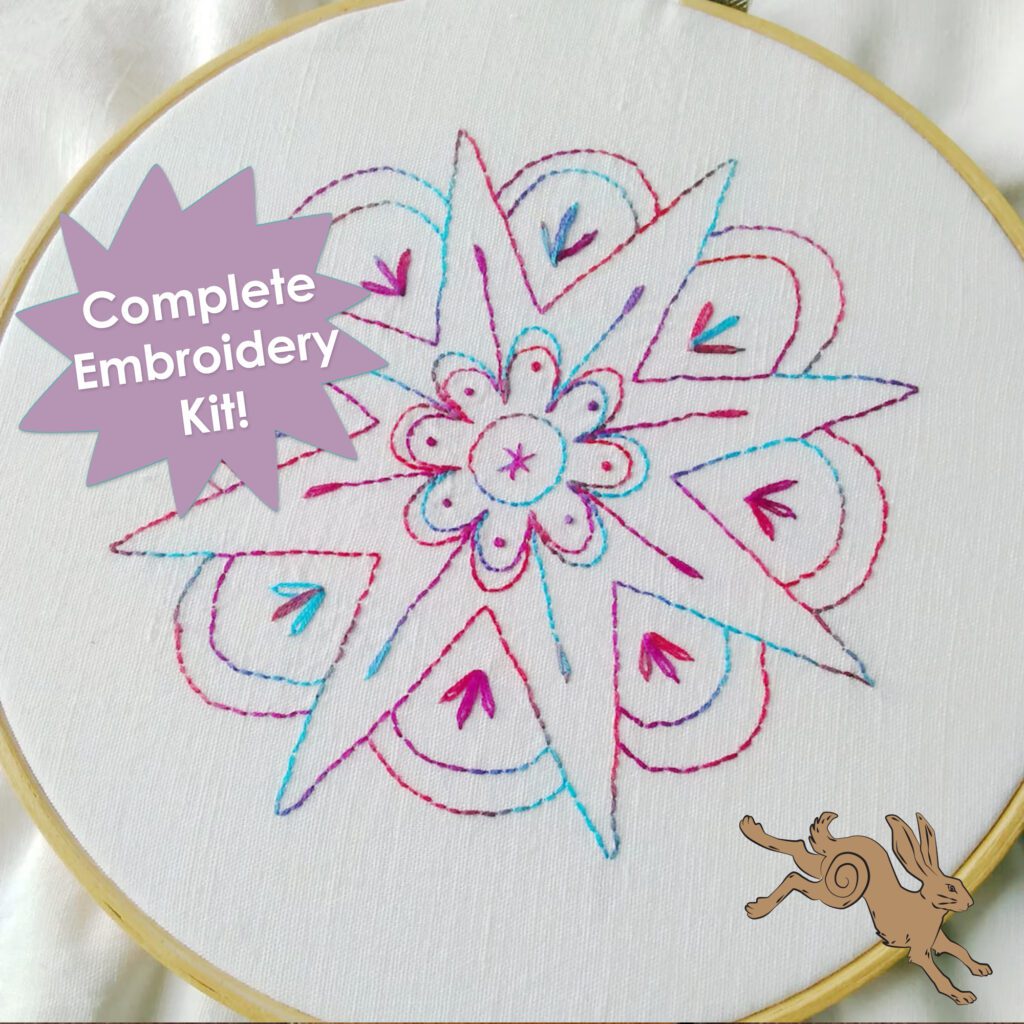 Beginner Embroidery Kit - Easy Floral Embroidery Kit - Modern