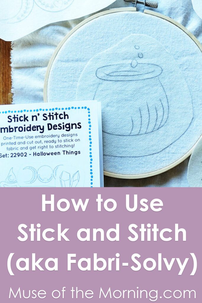 How to use Sticky Fabri-Solvy for Embroidery - the neon tea party