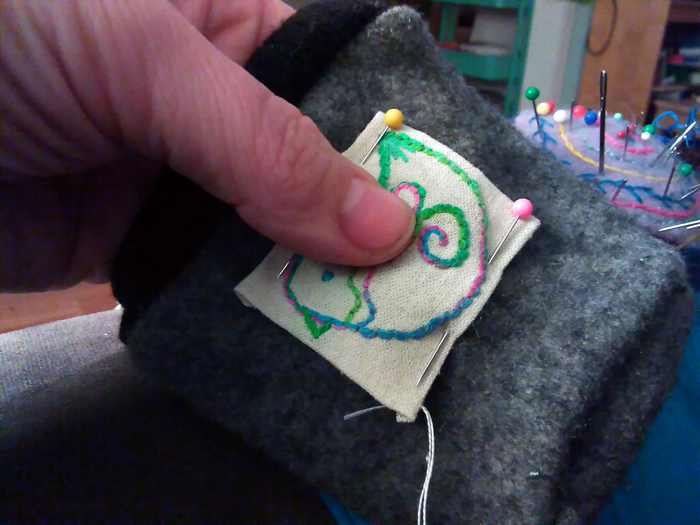 How to Sew and Embroidered Applique onto any Cloth Surface - a tutorial from Muse of the Morning