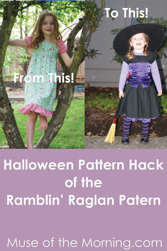A Halloween Pattern Hack of the Ramblin' Raglan Sewing Pattern from Muse of the Morning
