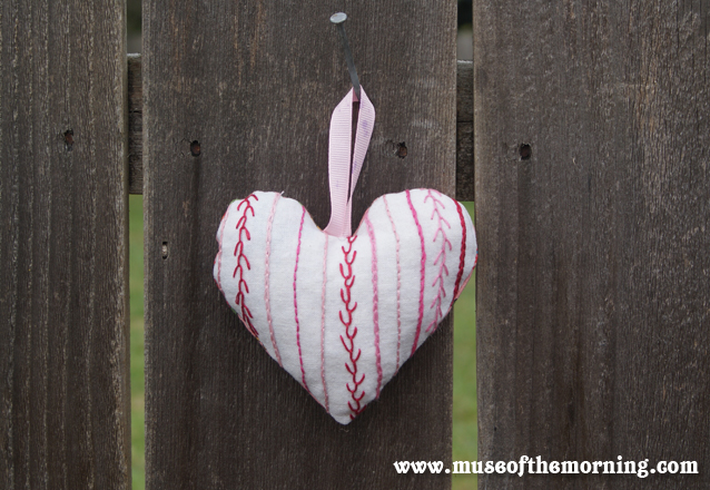 Embroidered Heart Ornament Tutorial from Muse of the Morning