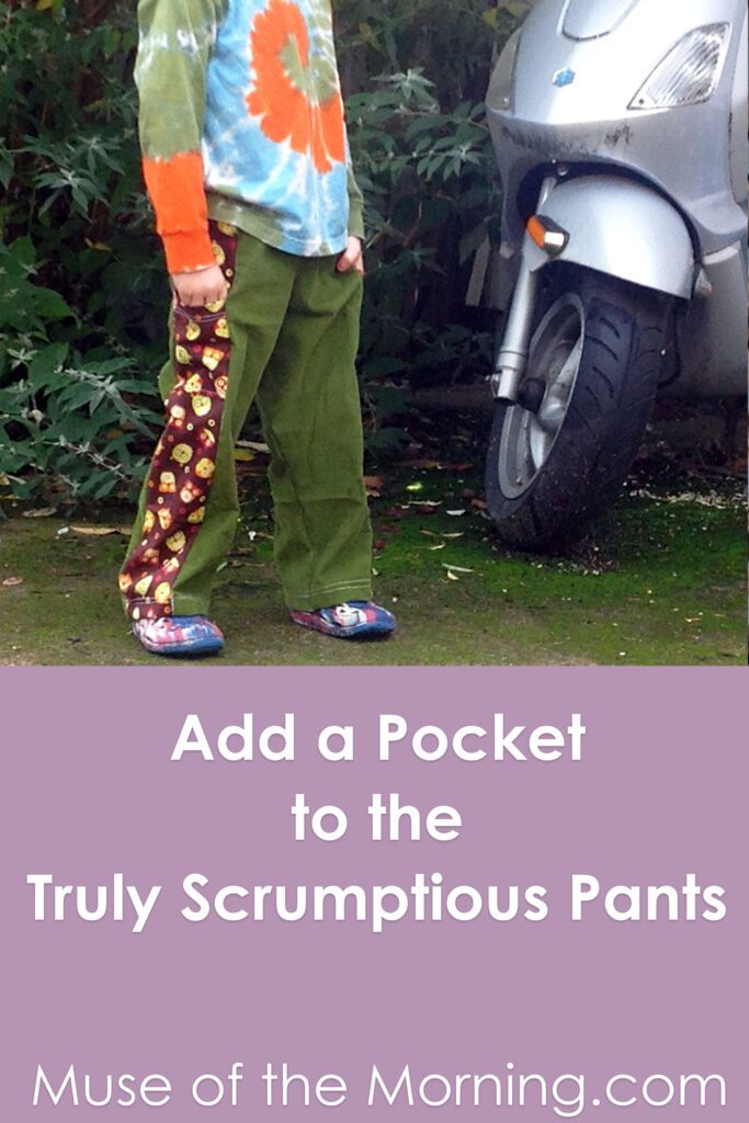 Add a pocket to the Truly Scrumptious Patchy Pants- a tutorial by Muse of the Morning