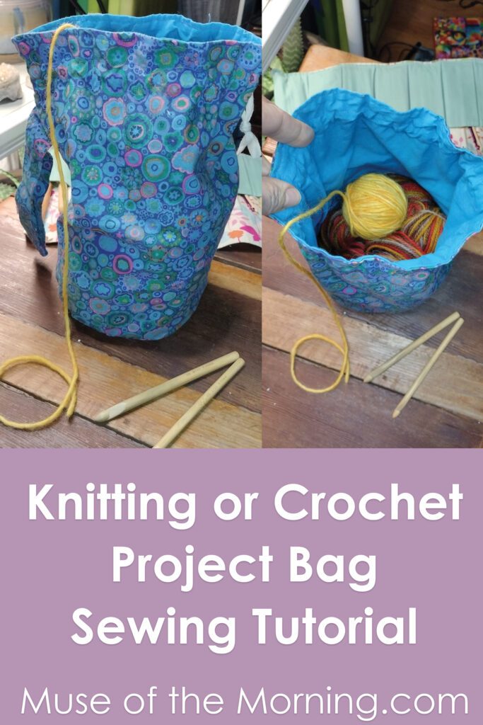 Knitting or Crochet Project Bag Sewing Tutorial from Muse of the Morning
