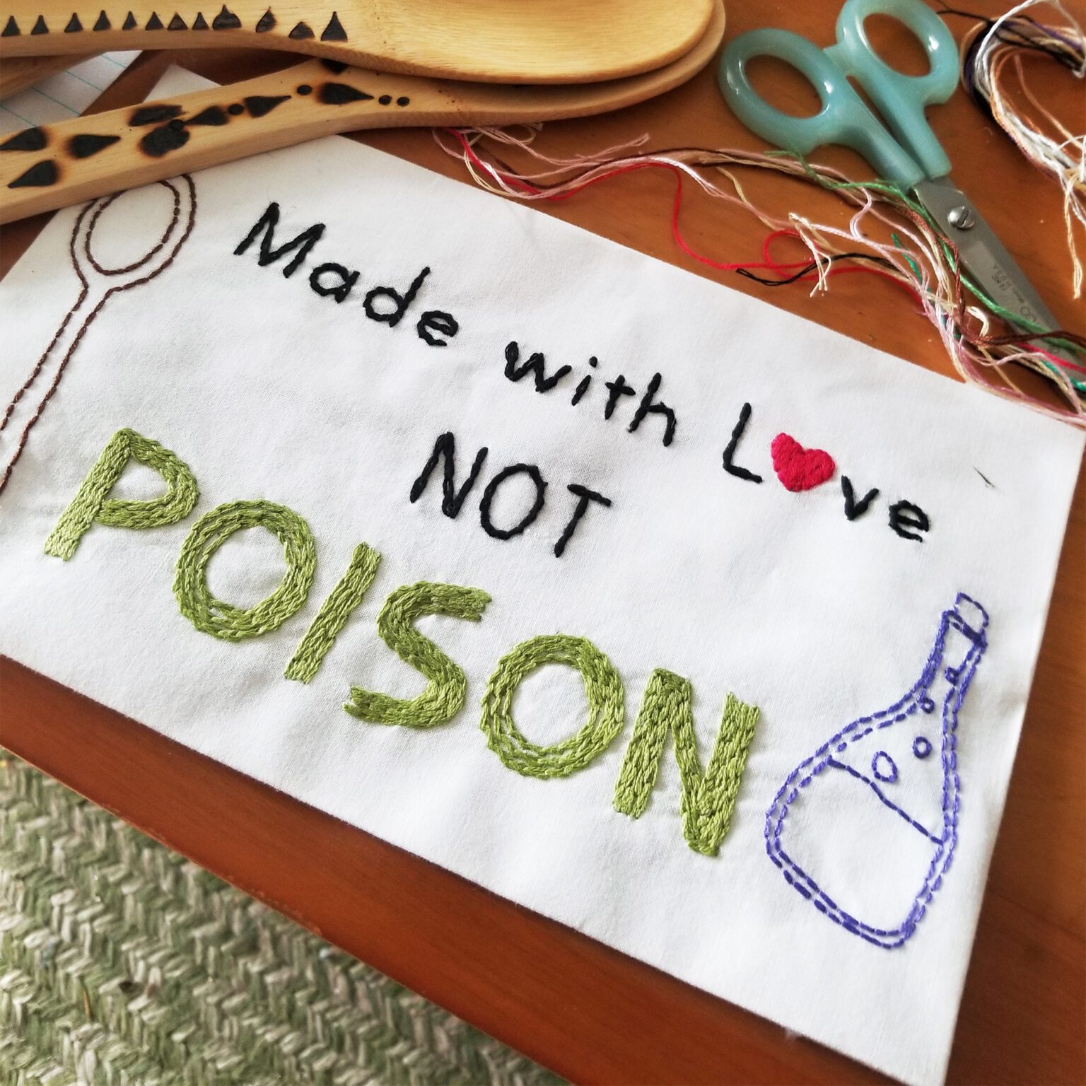 Made with Love, not poison embroidery patter from Muse of the Morning